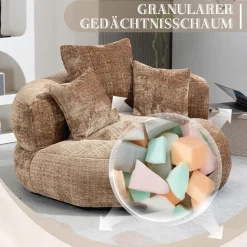 Zyloyal10 Lazy Sofa Komfort Lounger mit hohem Rücken, Sitzsack Stuhl Couch mit
