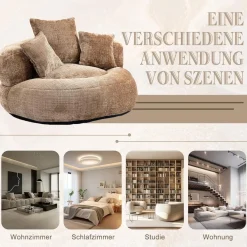 Zyloyal10 Lazy Sofa Komfort Lounger mit hohem Rücken, Sitzsack Stuhl Couch mit