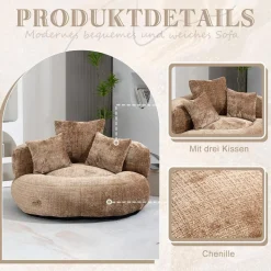 Zyloyal10 Lazy Sofa Komfort Lounger mit hohem Rücken, Sitzsack Stuhl Couch mit