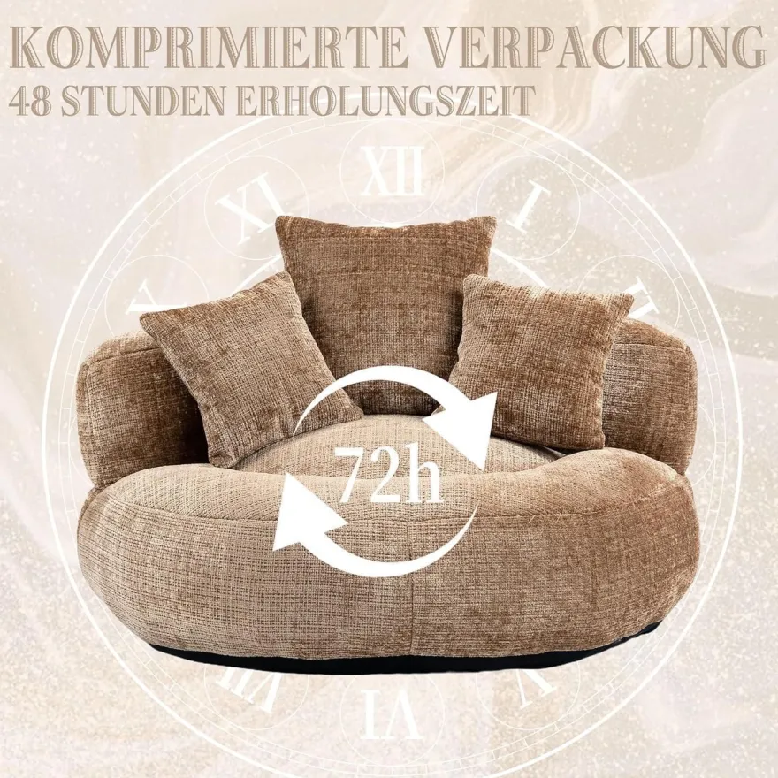 Zyloyal10 Lazy Sofa Komfort Lounger mit hohem Rücken, Sitzsack Stuhl Couch mit